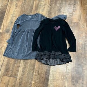 Gray and Black Long Sleeve Dresses